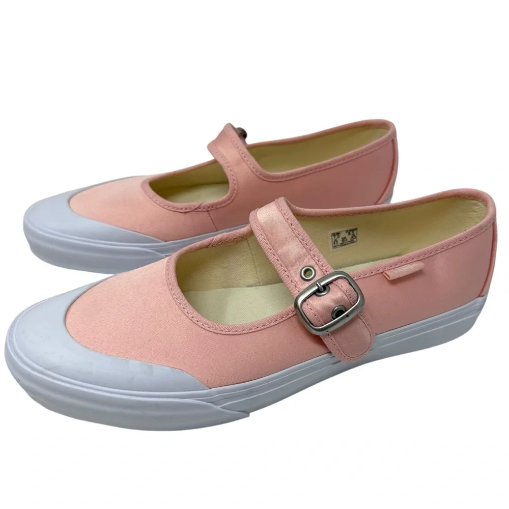VANS Mary Jane Women's Size 8.5 Shoes Ballet Chintz Rose Pink Satin White New